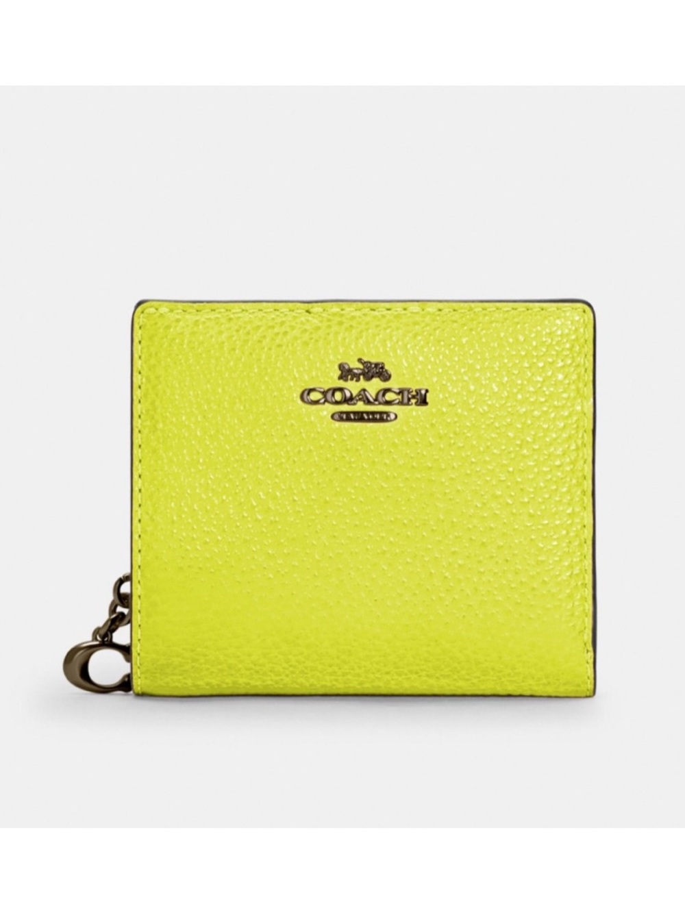 Coach Snap Leather Wallet Glow Lime